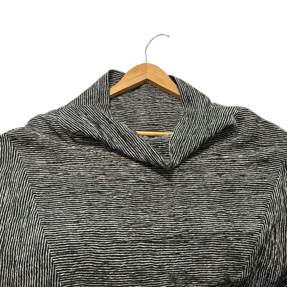 Niche Nilgun Derman Cap Sleeve Boxy Blouse M Black White Ridge Stripe Lagenlook - Picture 3 of 7